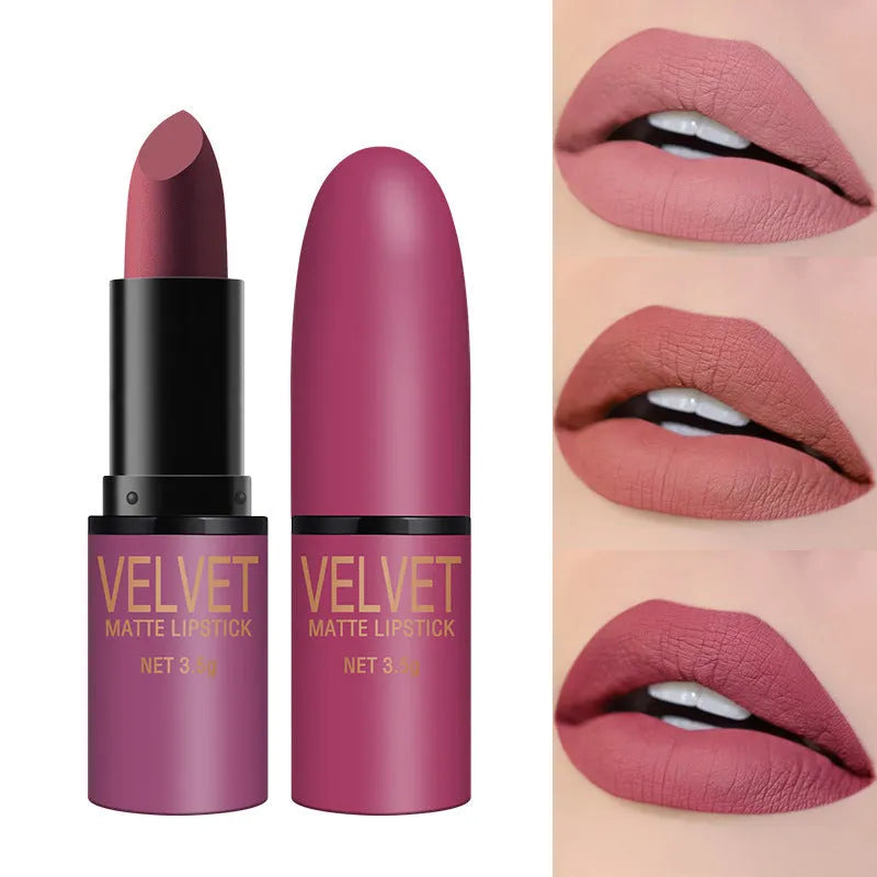 Bullet matte lipstick set 6-piece waterproof non-stick cup wax-based formula in L2198 colours in compact pack