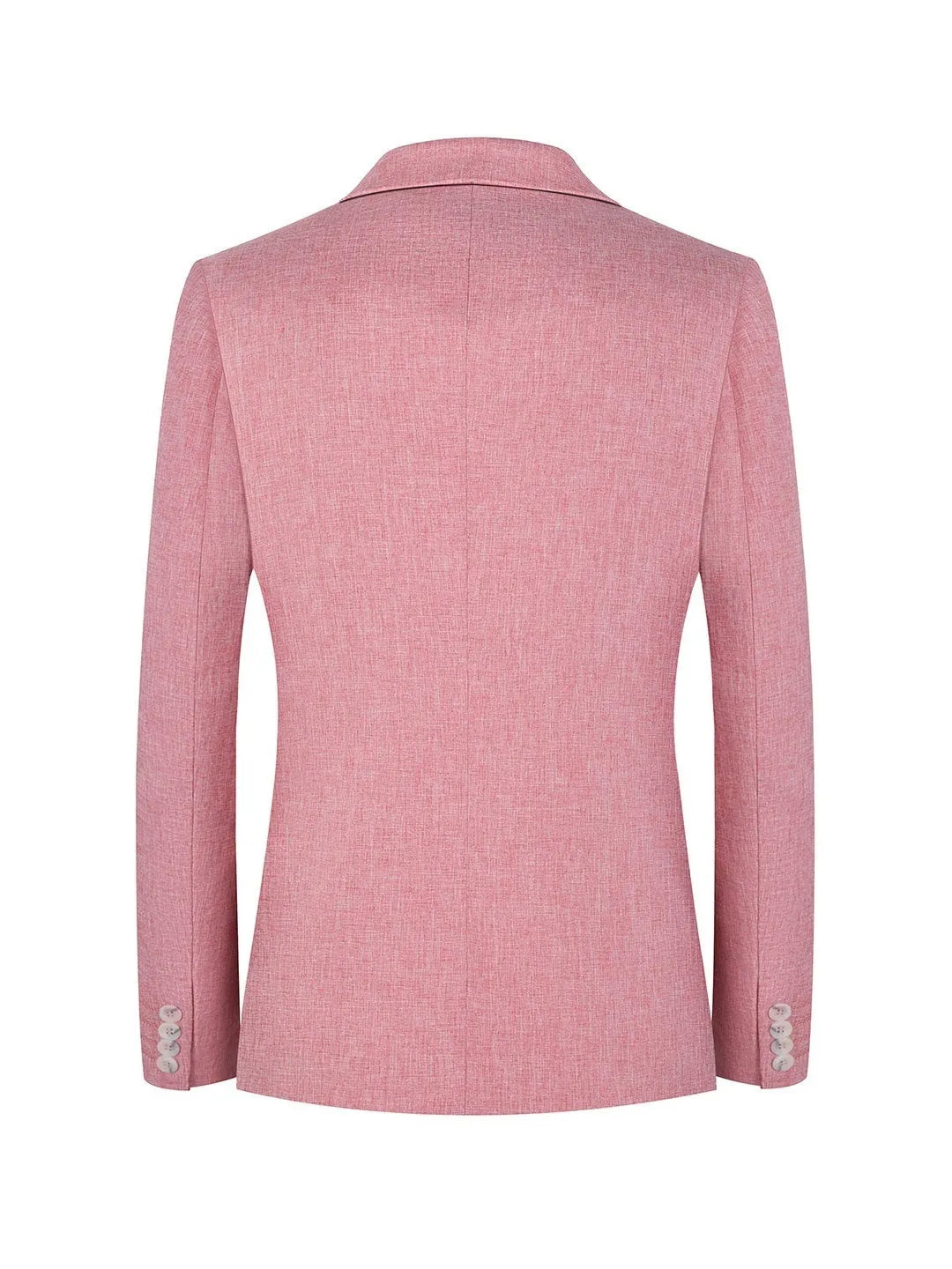 Men's light blue Western style casual suit blazer on a hanger, shown front and back.