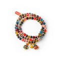 Dzogchen agate bracelet with gray glaze and gold beast decorative elements