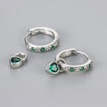 Women's fashion heart clip earrings with zircon gemstone in gold or white gold colour finish
