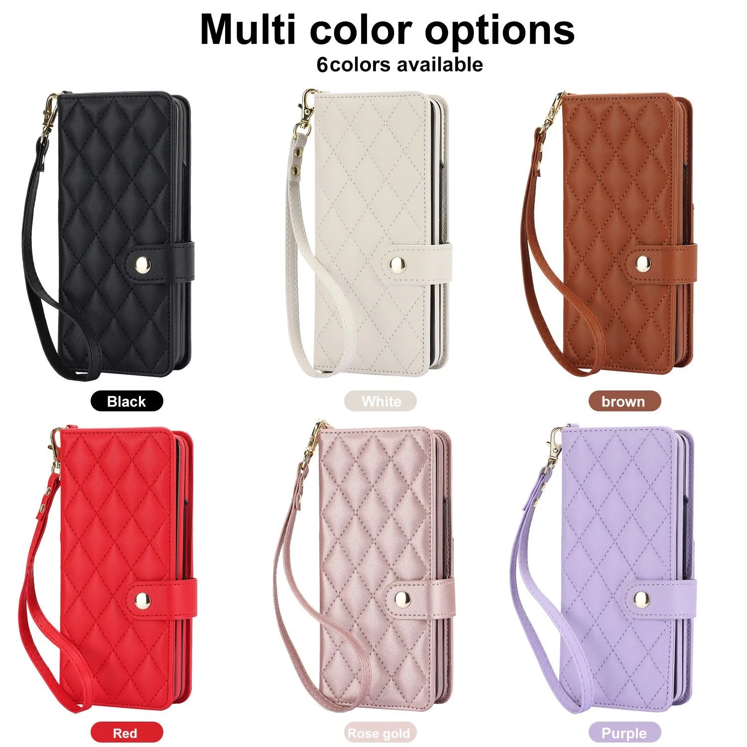 Samsung Galaxy Z Fold 4 folding phone case in purple with PC leather finish and built-in bracket