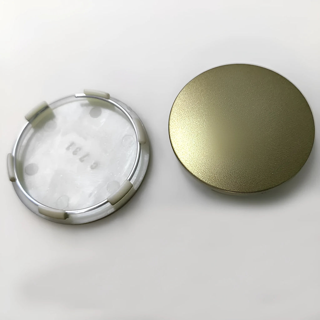 65mm car hub centre cover in ABS plastic with aluminium label for modified wheel hubs