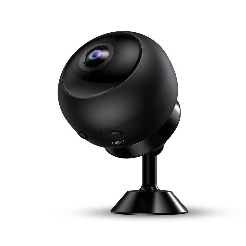 Wireless WIFI surveillance camera with ABS plastic housing showing lens and connectivity ports