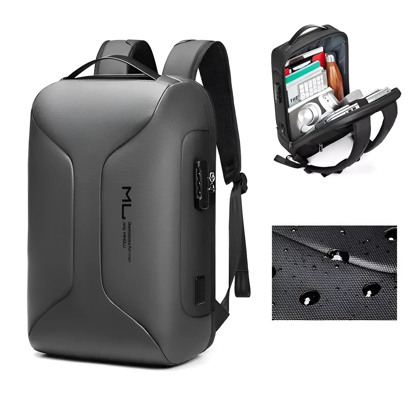 Men's business backpack in Oxford cloth with waterproof features and anti-theft design