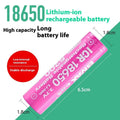 Pink 18650 lithium battery 3.7V 5200mAh rechargeable flat head for consumer electronics