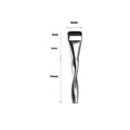 Spiral-shaped powder foundation brush with black handle and artificial fibre bristles