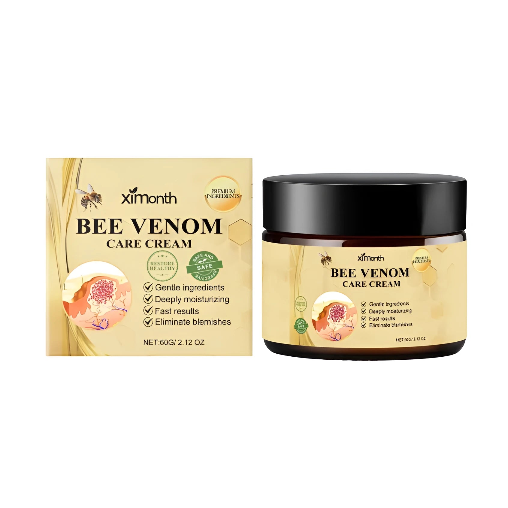 60g tube of natural bee skin cream wart removal treatment with herbal formula