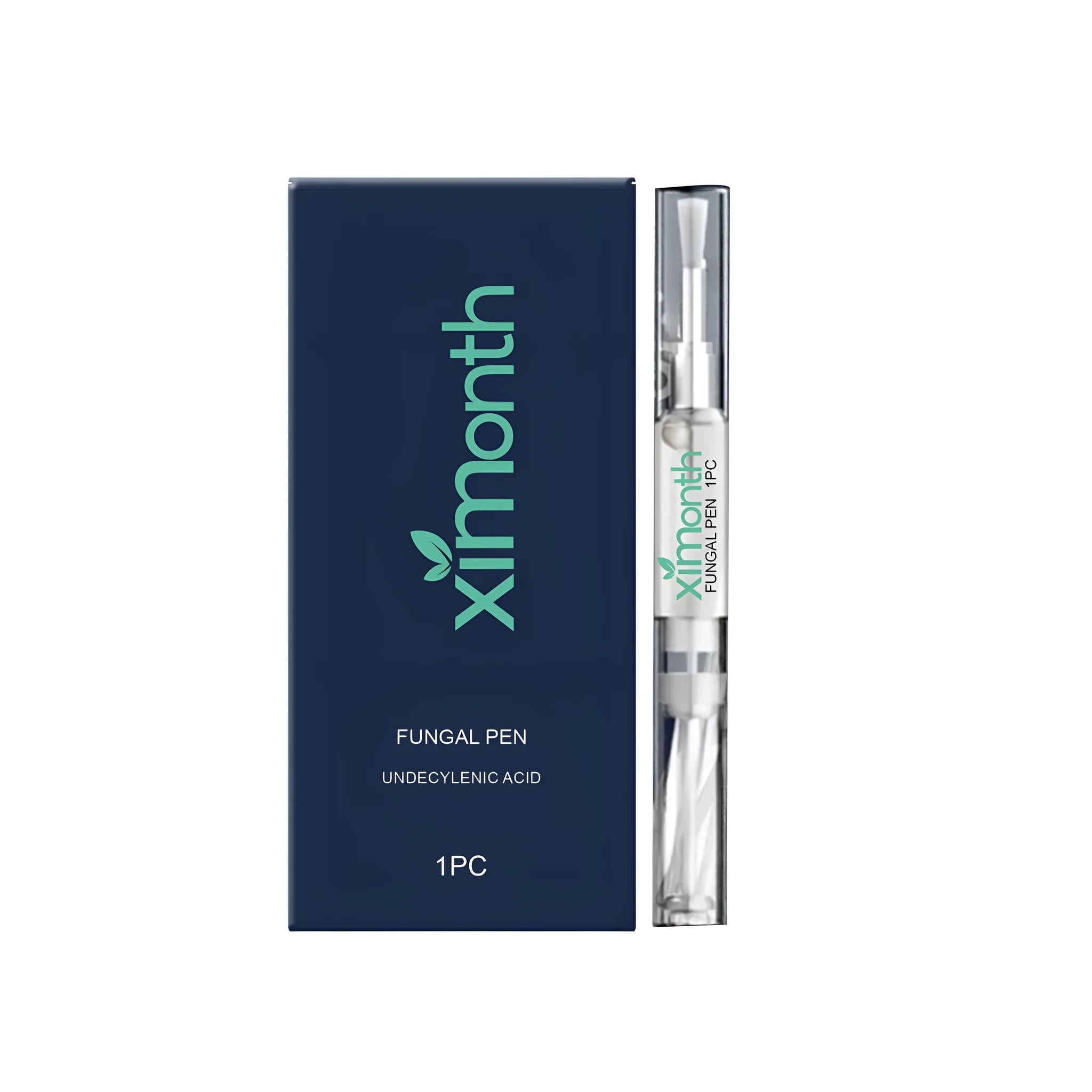 Close-up of a white antibacterial nail repair pen with a pointed applicator tip on a clean background.
