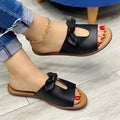 Ladies fish mouth style sandals with bow detail in black, pink, or gold colours
