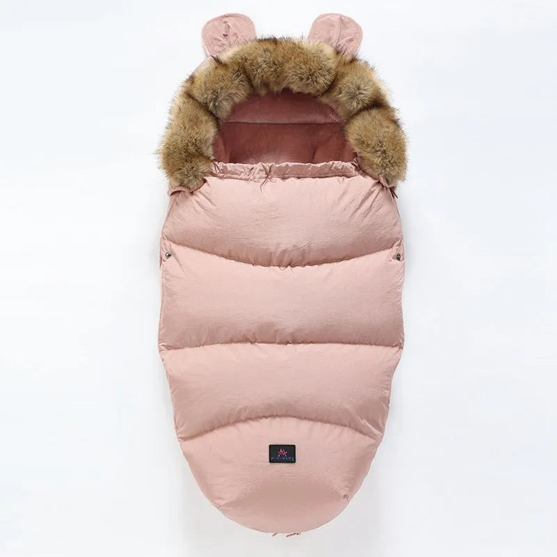 100cm cotton blend baby stroller sleeping bag in silkworm cocoon style on a pram