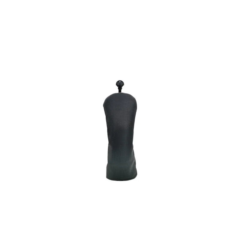 Black golf club cover for No.1 wood with velvet lining on a golf course setting