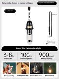 Portable camping lantern tent light in Misty Brown or Starry Night Black with hanging rope and Type-C cable