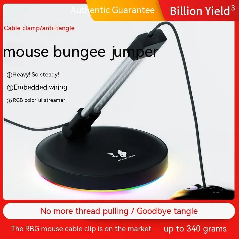 Black and white ABS plastic mouse cable holder bracket for wired gaming mice