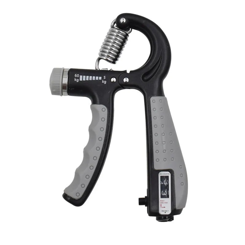Adjustable hand-muscle developer spring grip in black for professional finger strength training