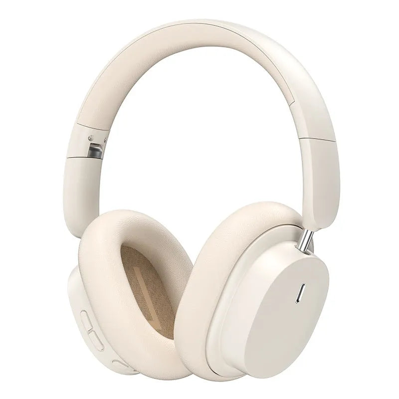 Beige plastic Bluetooth headset for cell phone and computer use with 10-metre wireless range