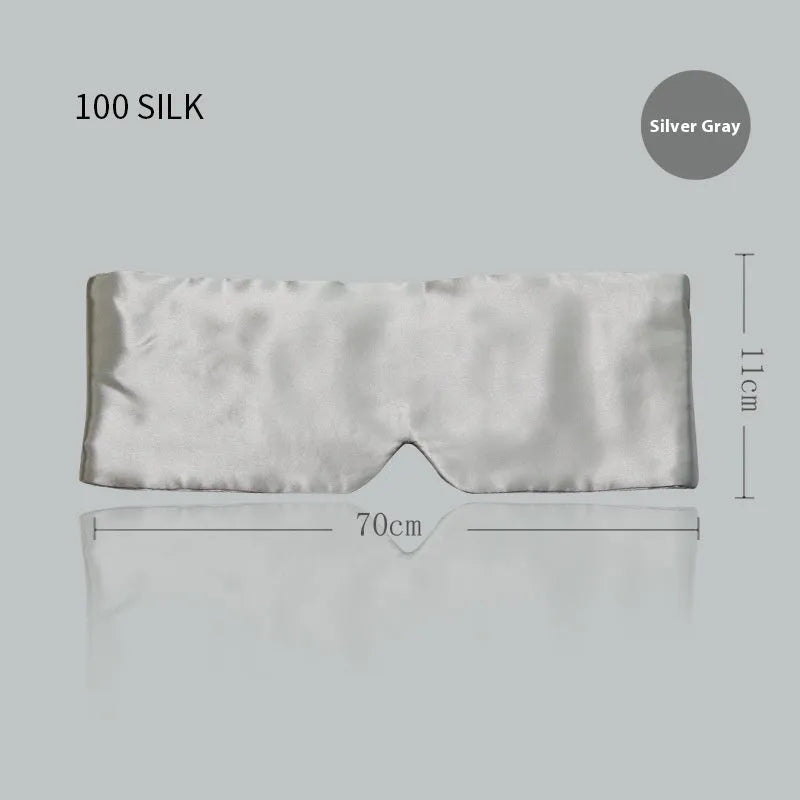 Black mulberry silk sleep eye mask on a white background.