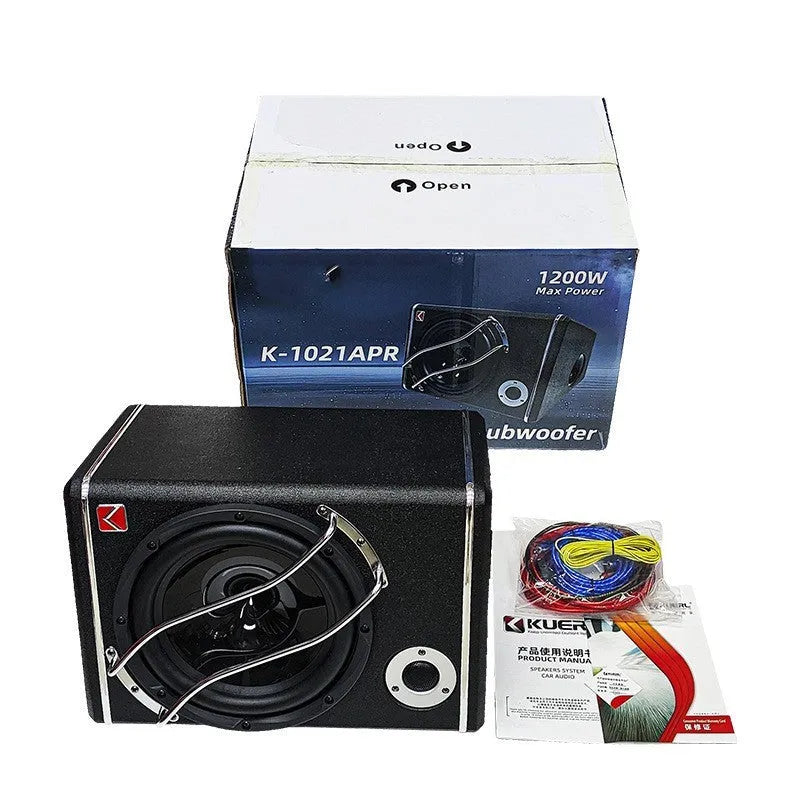 Refit A 10-inch car subwoofer with MDF enclosure and PVC leather finish for 12V car audio