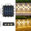Solar outdoor wall lamp with convex mirror, IP65 rated, 85mm x 24mm, available in 10LED to 16LED warm or white light.