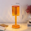 Crystal table lamp with transparent K9 crystal shade and touch dimmable base