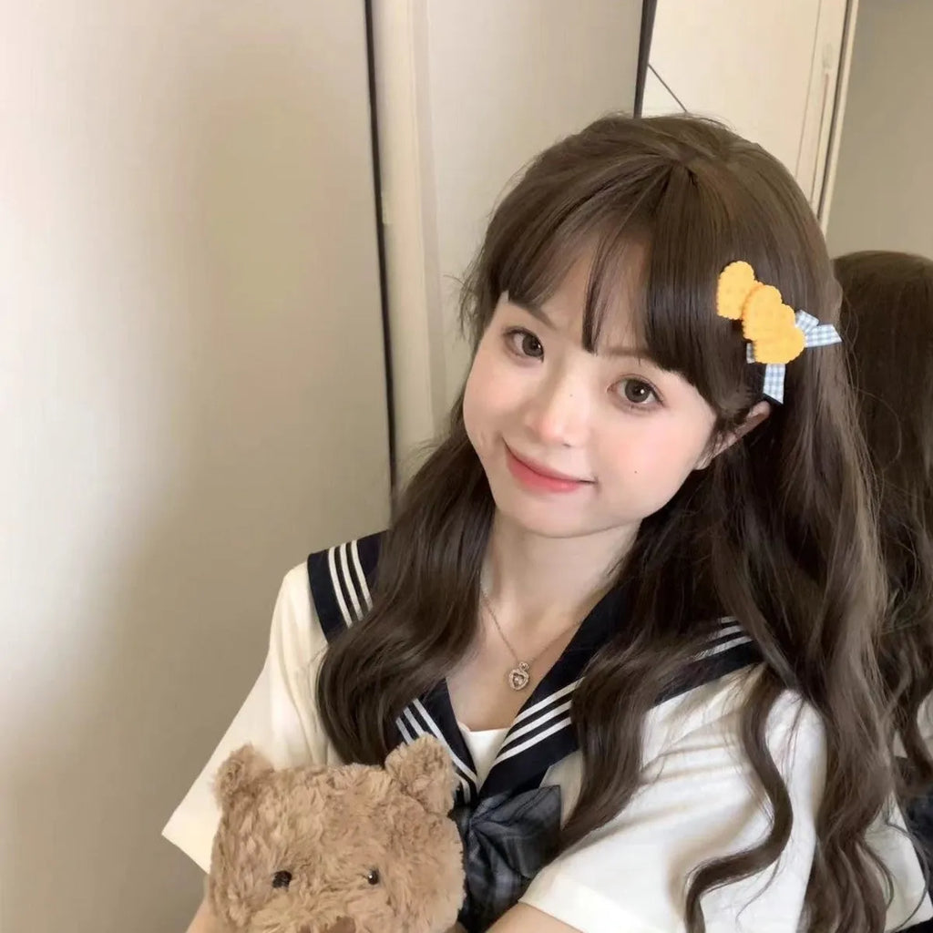 Plastic bow hairpin sweet style with star details for female
