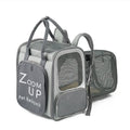 Large capacity expandable Oxford cloth pet bag with transparent mesh window for cats and dogs