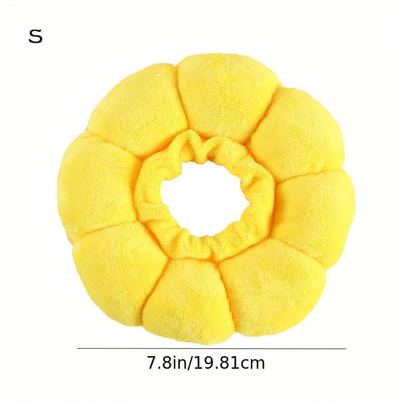 Cute sunflower shaped pet recovery collar for cats and small dogs, soft cotton, adjustable size