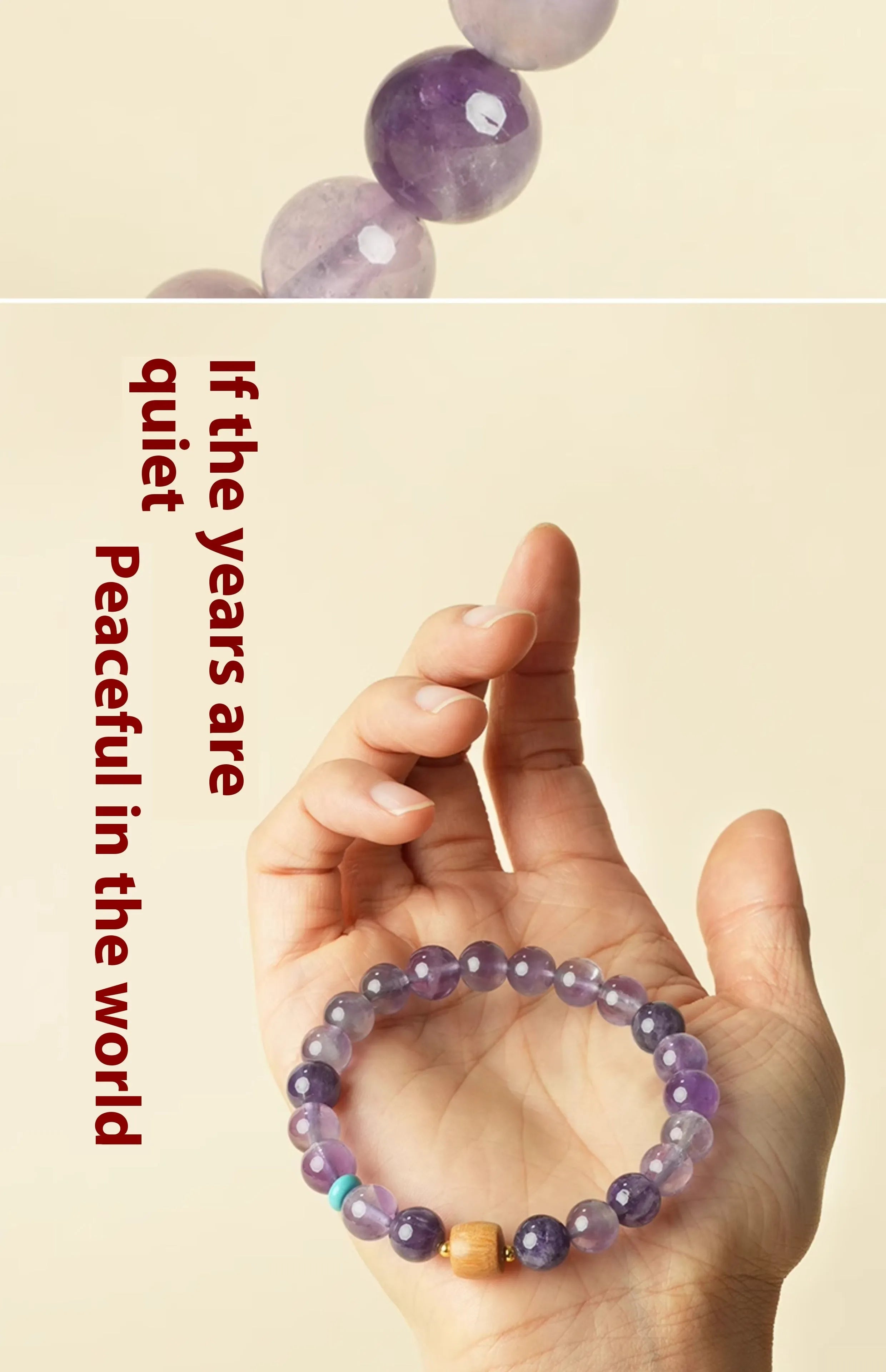 Handmade purple amethyst lucky bracelet for women with adjustable design