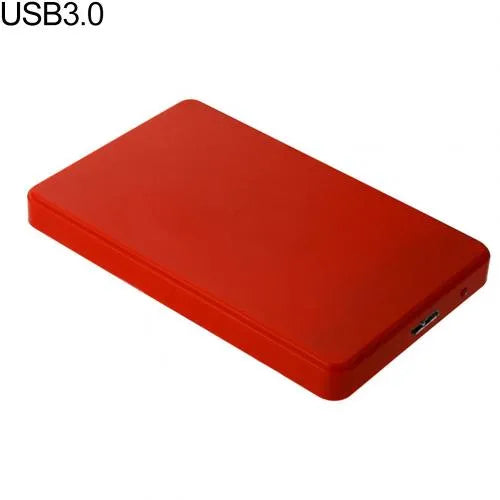 External hard drive with ABS plastic shell, indicator light, USB cable, storage bag, black colour