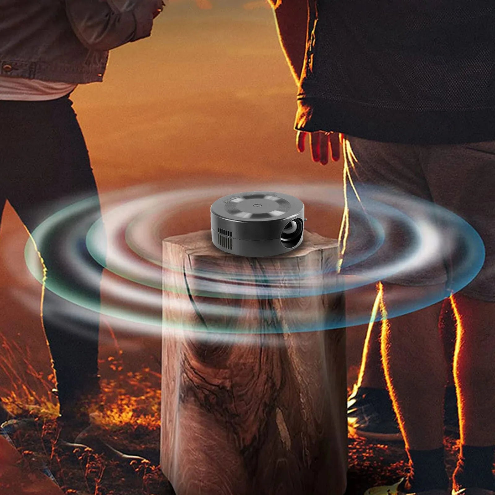 Portable black plastic 1080p USB wired projector for mobile phone screen mirroring