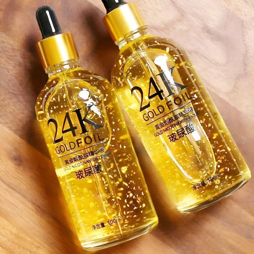 24K gold nicotinamide hyaluronic acid face essence liquid 100g bottle for neutral and combination skin