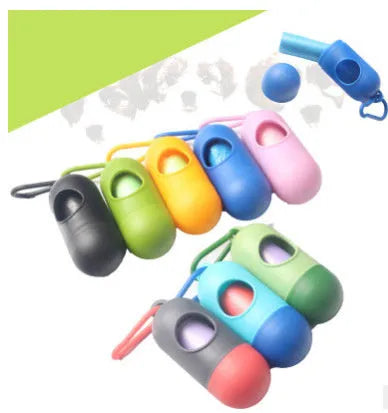 10cm plastic dog poop bag holder with retractable clip and side hook
