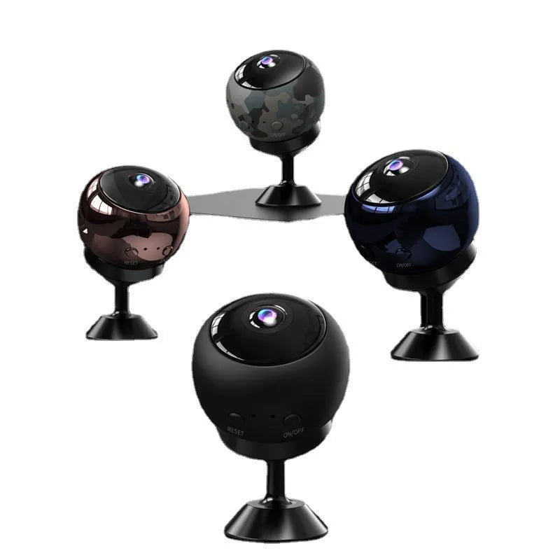 Wireless WIFI surveillance camera with ABS plastic housing showing lens and connectivity ports