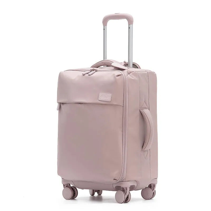 Tea brown waterproof Oxford cloth suitcase with universal wheels in 20-inch size