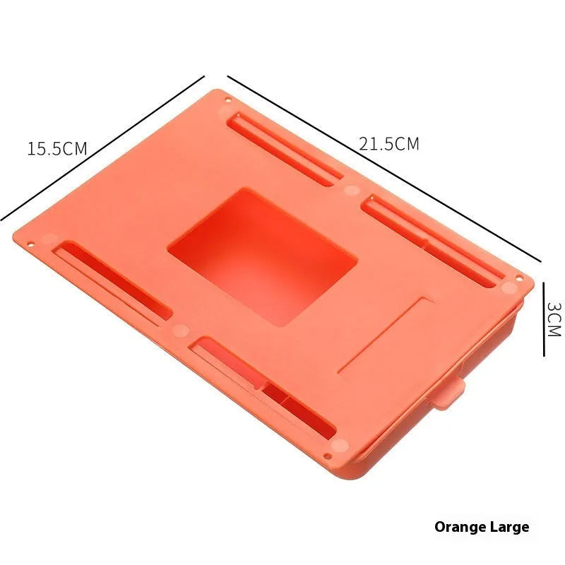 Plastic hidden storage box with drawer that sticks under tables in grey, orange, white or yellow