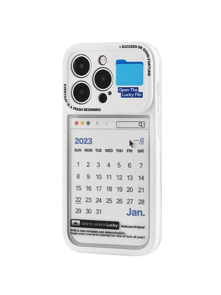 Replaceable soft rubber phone case in calendar style for iPhone models
