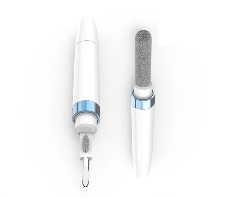 Blue cleaning pen with three-layer brush system for electronic device maintenance
