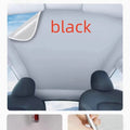 Silicone electrostatic car sunshade with plaid pattern shown in black colour