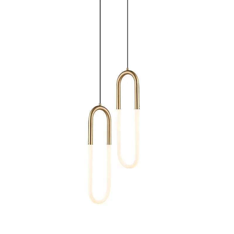 Minimalist Nordic U-shaped bedroom chandelier pendant light.