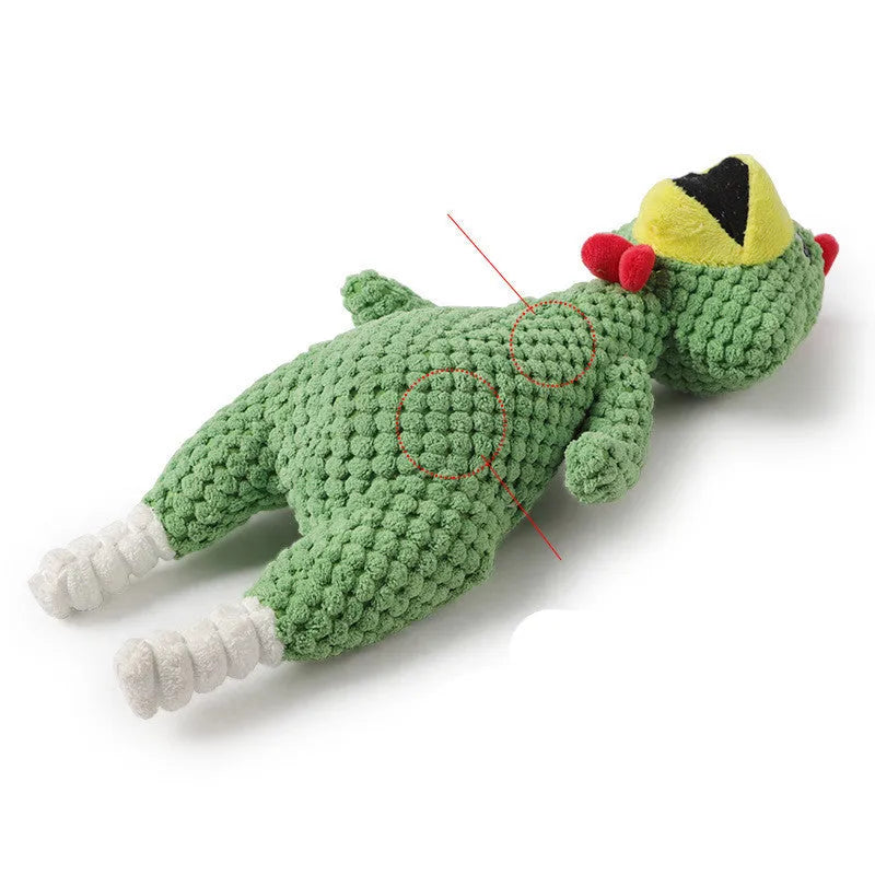 Soft pineapple velvet squeaky dog toy 35cm in pink, green, and yellow for small medium large dogs and cats