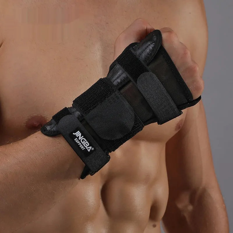 Black contraction-fixed hand protector for wrist sprain support, one size fits all
