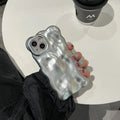 Matte silver bubble TPU phone case with anti-fingerprint texture for iPhone