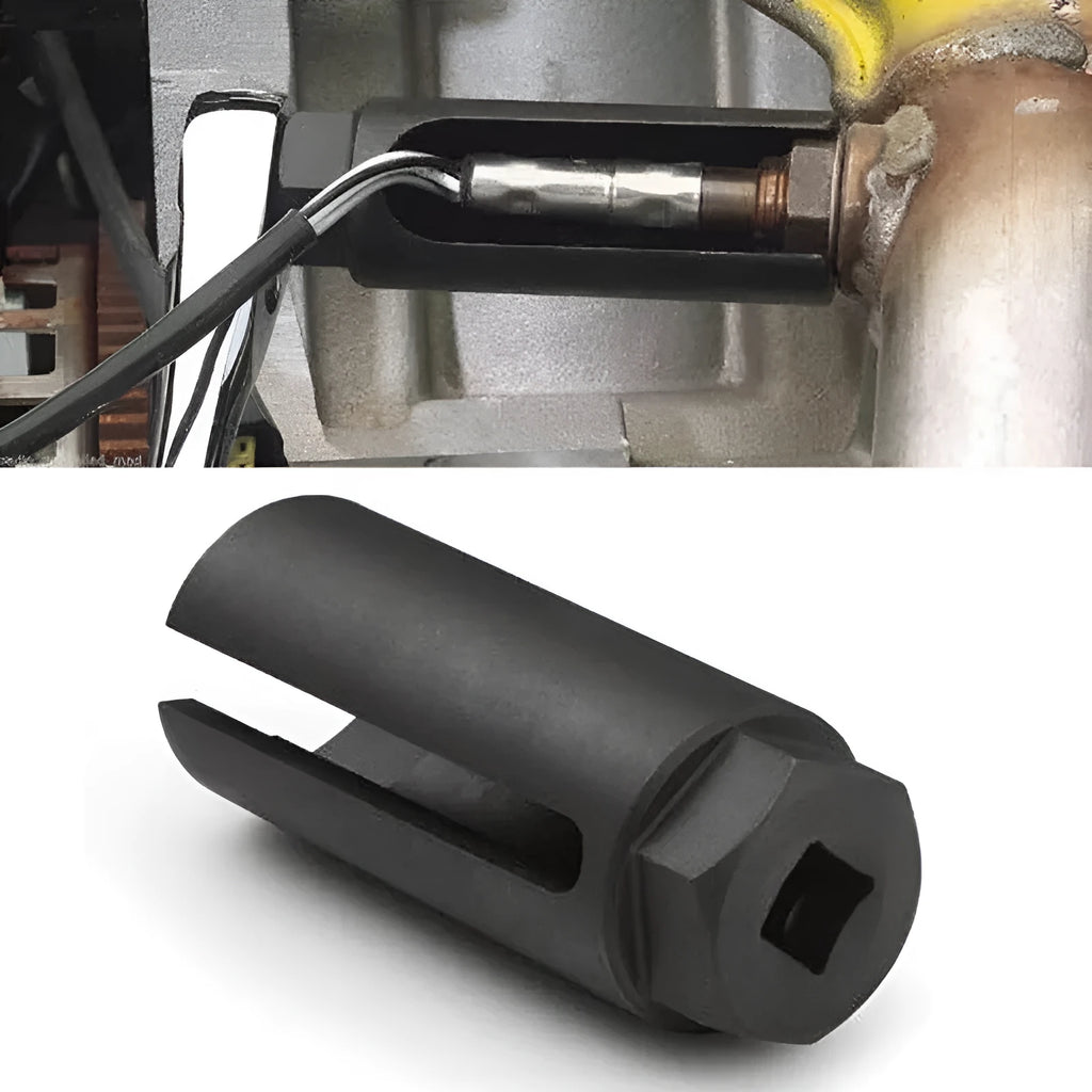 Black chromium vanadium steel oxygen sensor sleeve with 22mm inner diameter for universal O2 sensor protection.