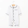 Solid colour baby cotton onesie pyjama in grey, long sleeve with single-breasted closure