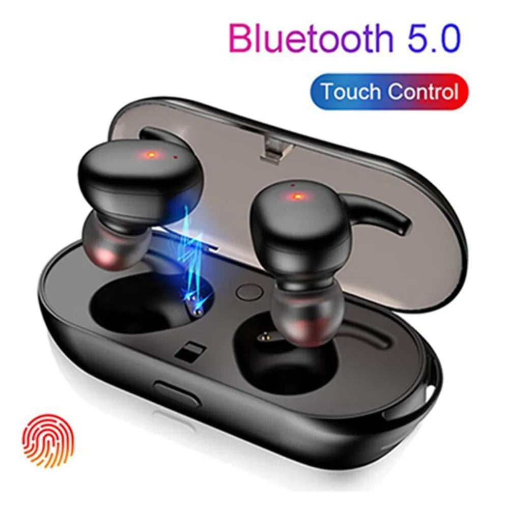 TWS4 Bluetooth headset with graphene vibration film and ergonomic design in black