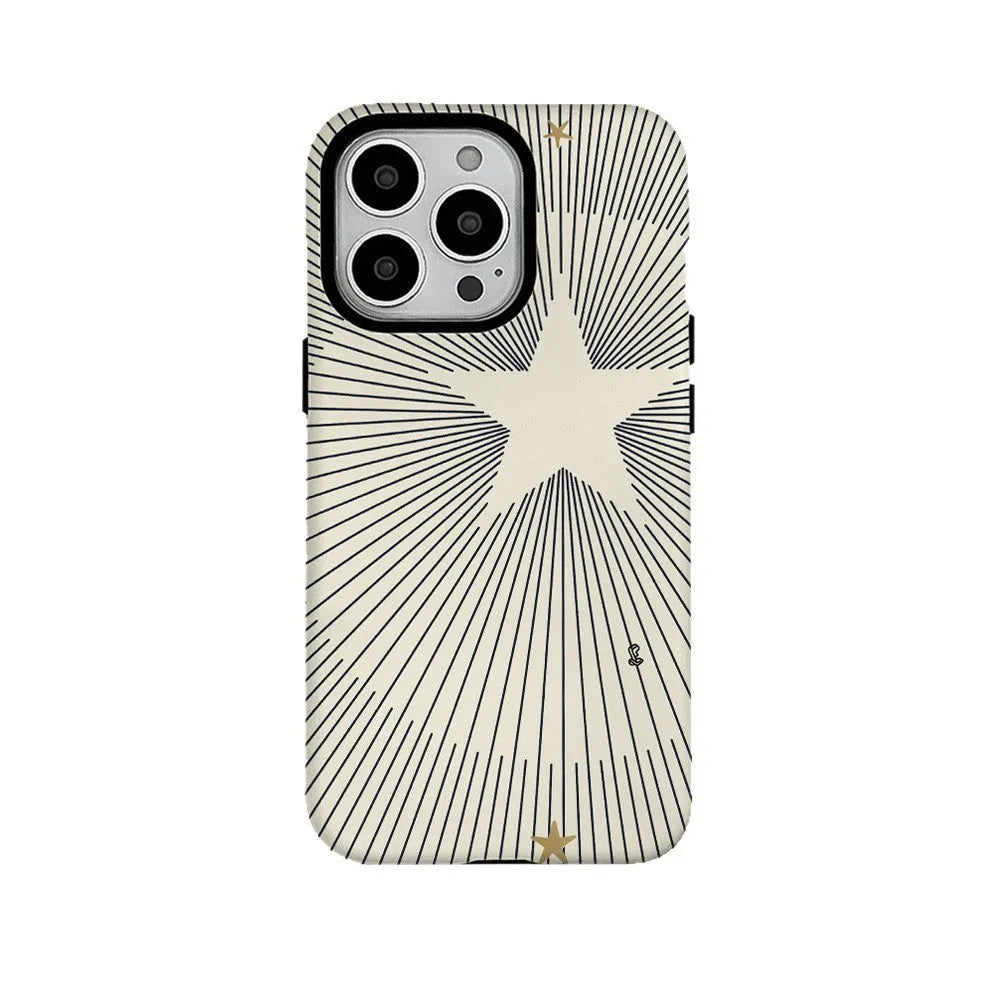 XINGX Design Feilin film mobile phone protective case for iPhone, shown in glossy and frosted finishes.