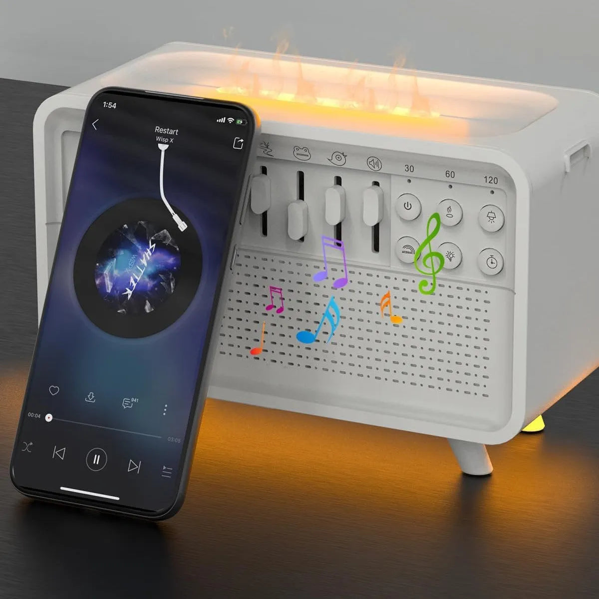White geometric European style Bluetooth speaker white noise humidifier night light device