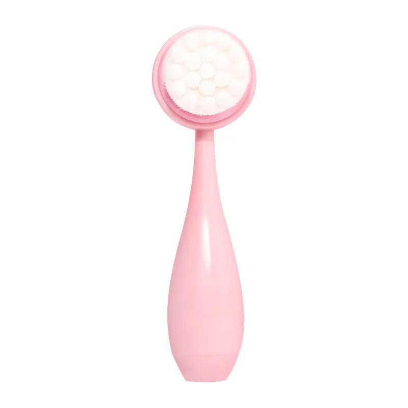 Facial brush three-piece set with coral fleece hair band, nylon brush, and face wash accessories
