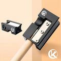Black metal billiard cue tip repair device for leather snooker and pool cue maintenance