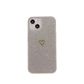 Glitter plated love phone case with TPU anti-drop protection for iPhone models