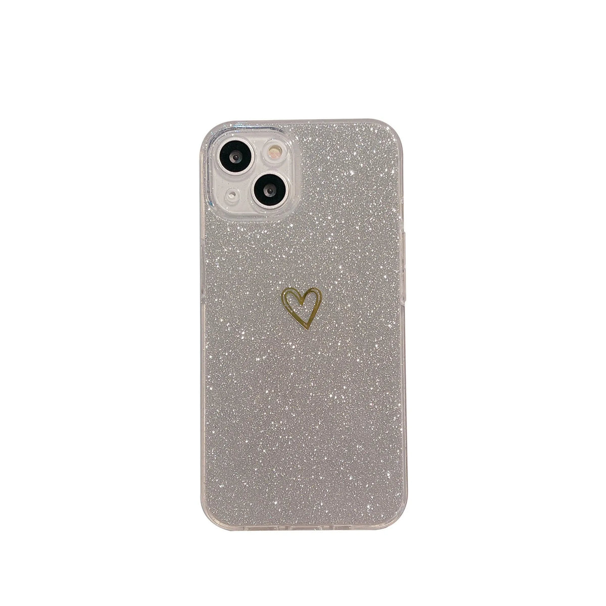 Glitter plated love phone case with TPU anti-drop protection for iPhone models